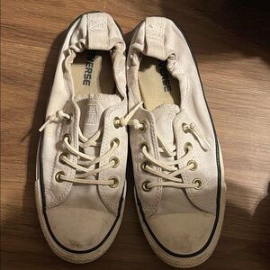 Converse Cream Lace-Up Sneakers slip on